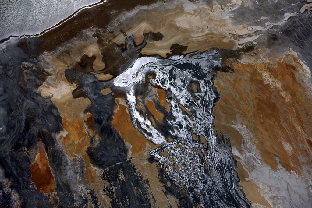 Aerial photo by LightHawk, waste impoundment at a copper smelter in Hurley, New Mexico