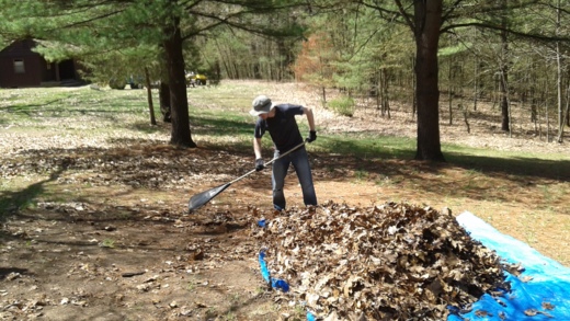 BBN POM May 2018 CFI Michigan Volunteer raking leaves